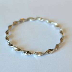 Silver Tone Twisted Band